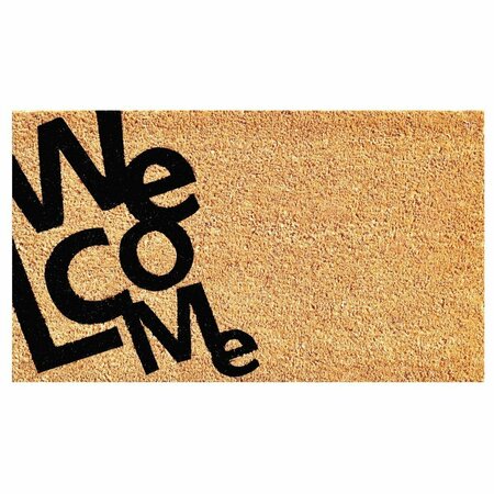 CONFIGURACION 17 x 29 in. Angle Welcome Rectangular Doormat Natural & Black CO3369405